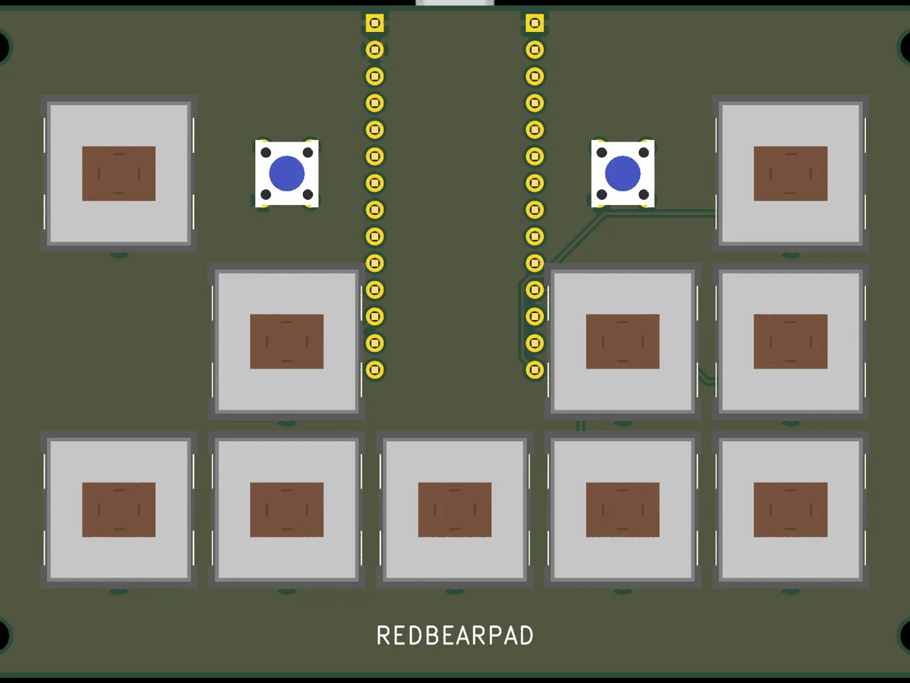 Render de la PCB RedBearPad en KiCad